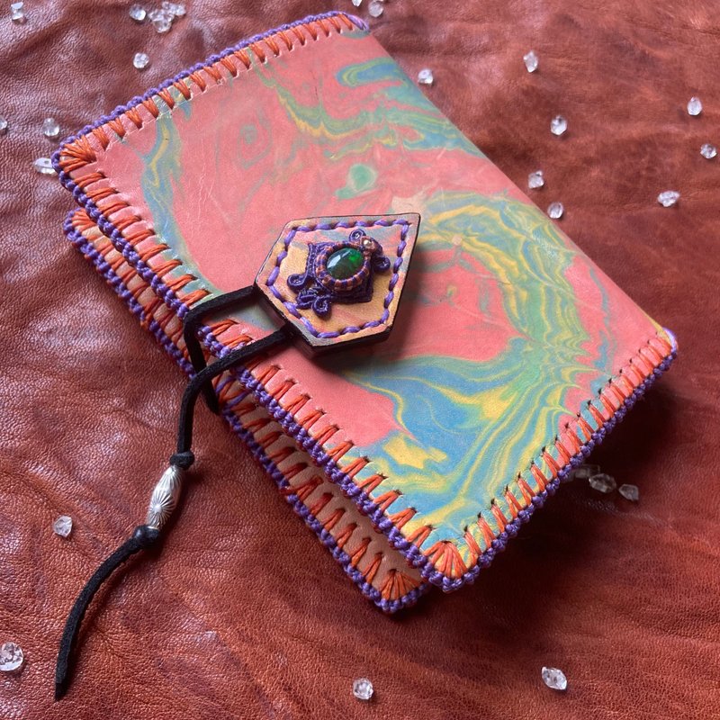 -khaos- Ethiopian Blackopal Prototype Wallet - กระเป๋าสตางค์ - หนังแท้ สีแดง