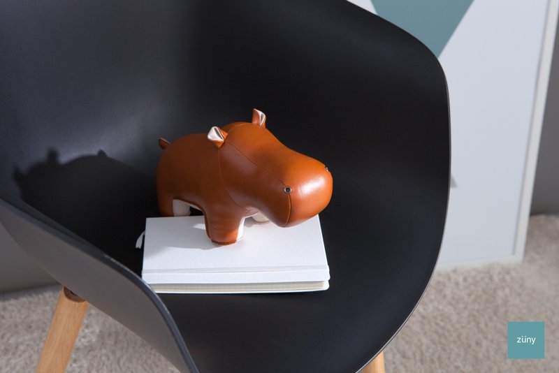 Zuny - Hippo Budy - Bookend - Items for Display - Faux Leather Multicolor