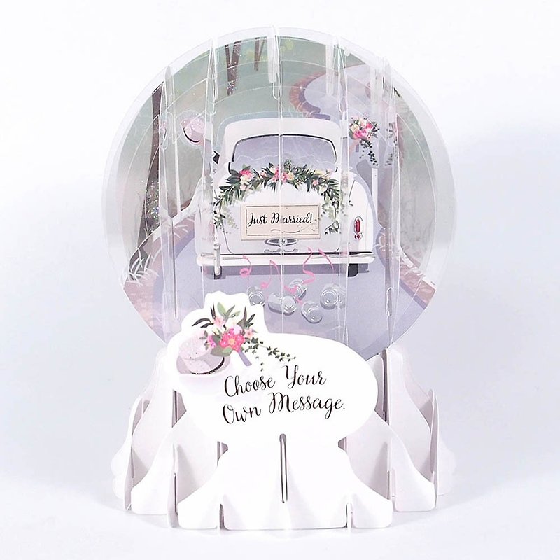 Snowball Card-Wedding Car [Up With Paper- Pop-up Card Wedding Congratulations] - การ์ด/โปสการ์ด - กระดาษ ขาว