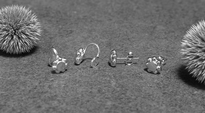[Earrings] Sterling Silver Flower Earrings Mother's Day/Graduation Gift/Valentine's Day Gift - Earrings & Clip-ons - Sterling Silver Silver