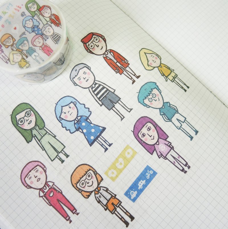 Daily conversation of good friends / Magai's masking tape - Washi Tape - Paper Multicolor
