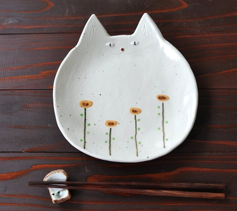 Cat Zara (FLOWER-ORANGE) Large size - Pottery & Ceramics - Pottery 