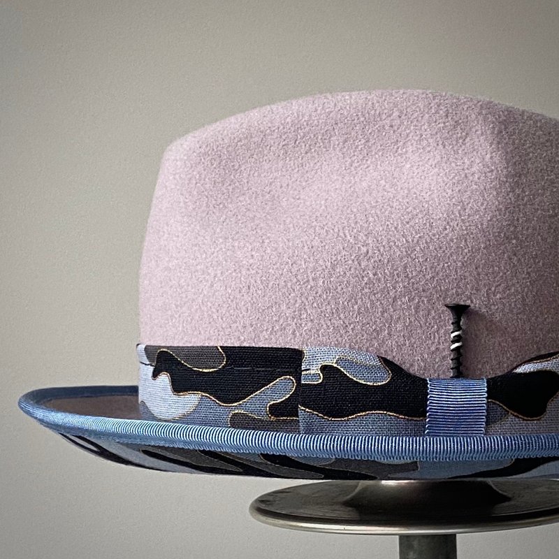 HYOKOU handmade gentleman hat-gray purple - หมวก - ขนแกะ สีม่วง