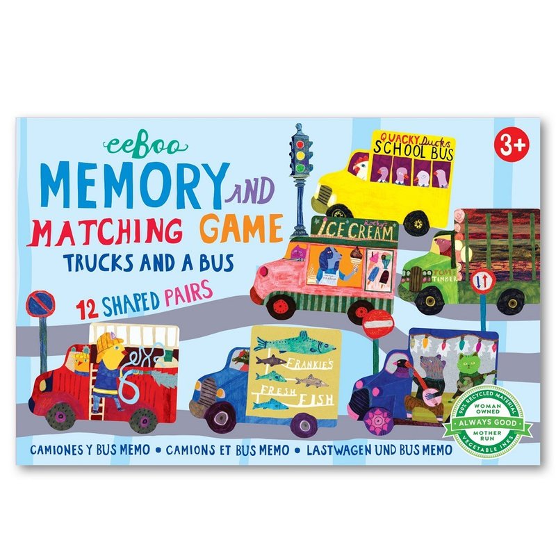 eeBoo 小遊戲系列-Little Game Trucks and A Bus 小車子記憶遊戲 - 桌遊/卡牌 - 紙 多色