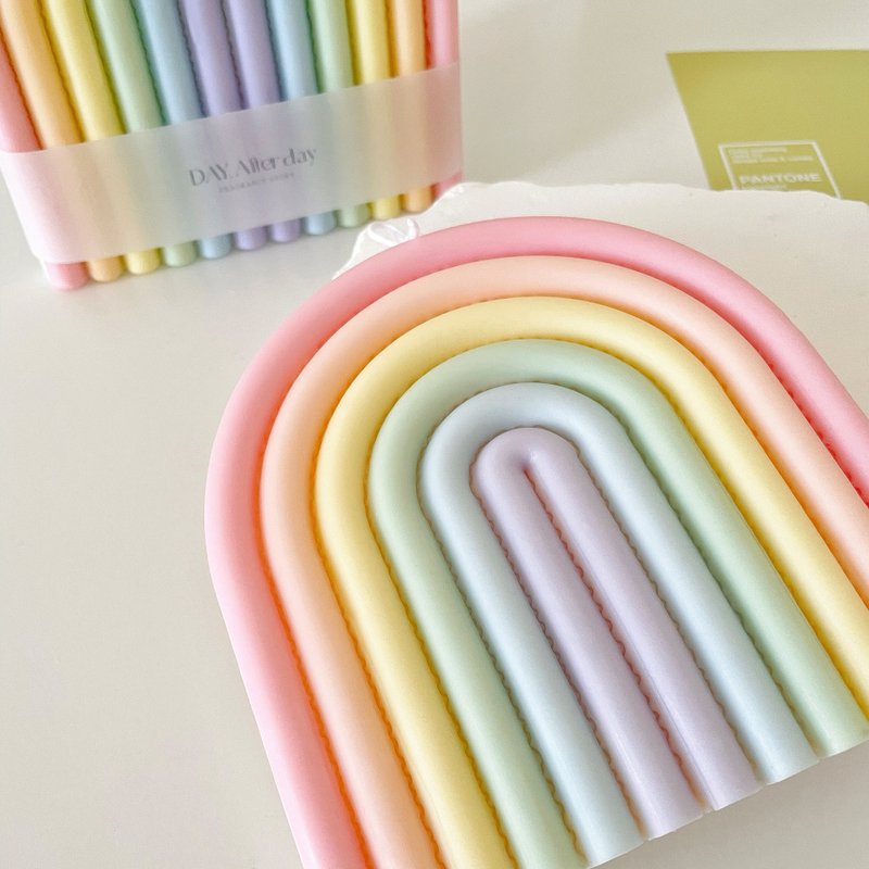 DAY.After.day - Rainbow Impression Natural Soy Wax Shaped Scented Candle - เทียน/เชิงเทียน - ขี้ผึ้ง หลากหลายสี