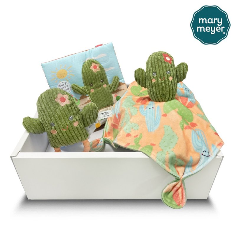 Fast shipping [MaryMeyer] Flower Cactus Collection Gift Box (hand rattle + comfort towel + sandpaper - ของขวัญวันครบรอบ - ผ้าฝ้าย/ผ้าลินิน 