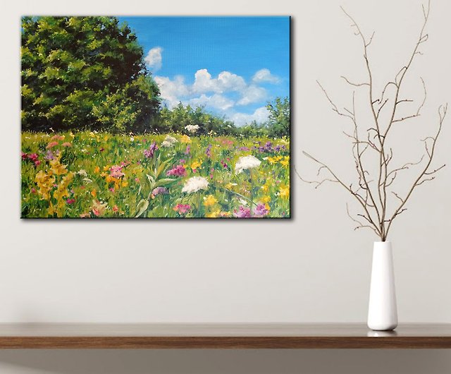 油絵の純粋な手描きの植物と花 花卉掛画029 - 絵画/タペストリ