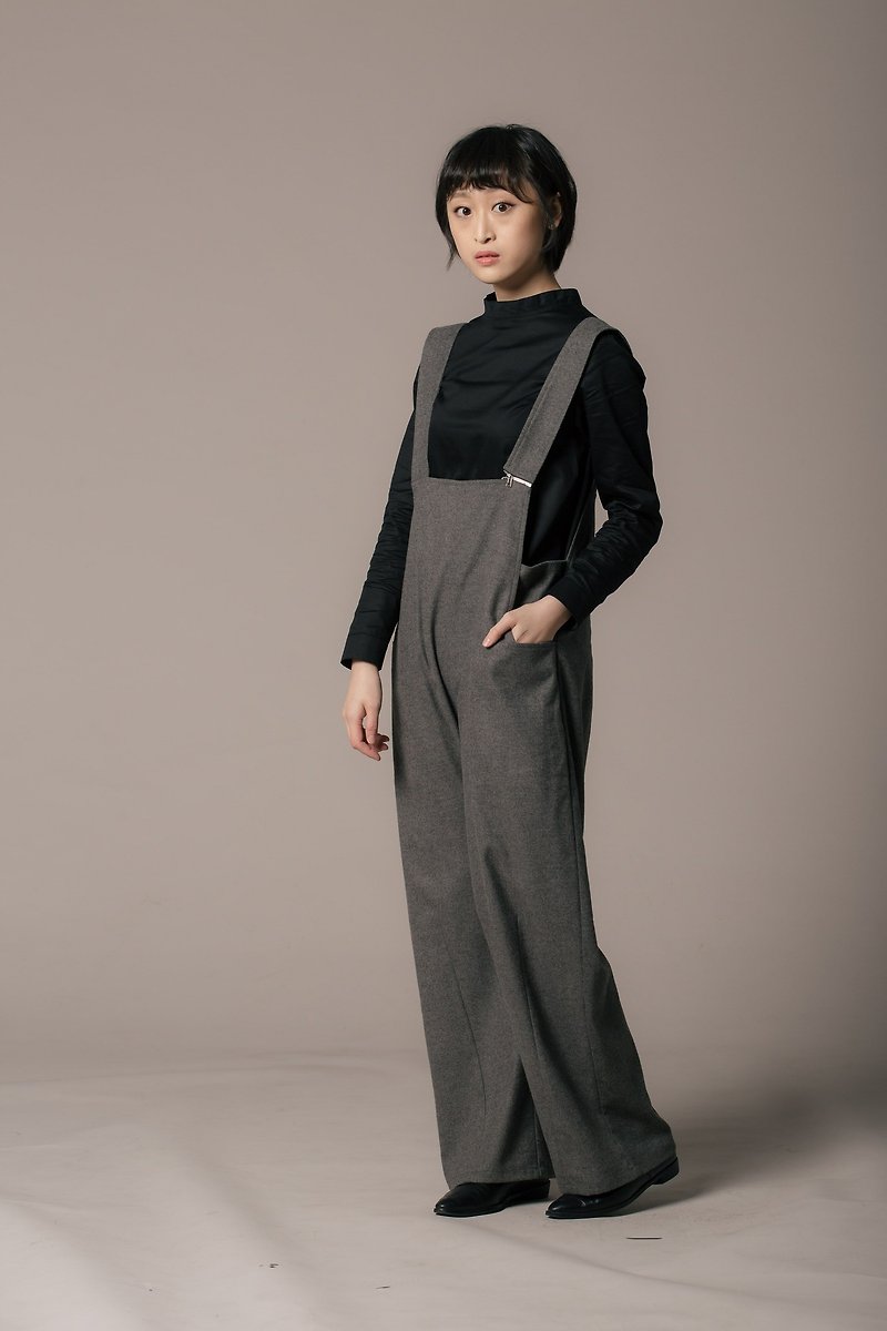 8 lie down_ three-dimensional suspenders - Overalls & Jumpsuits - Polyester Gray