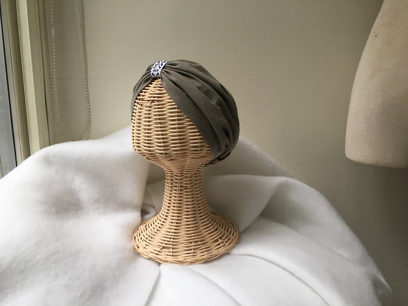 2way ethnic style & forest system-earth color soft cotton cotton Aladdin headband ヘアバンド - Headbands - Cotton & Hemp 
