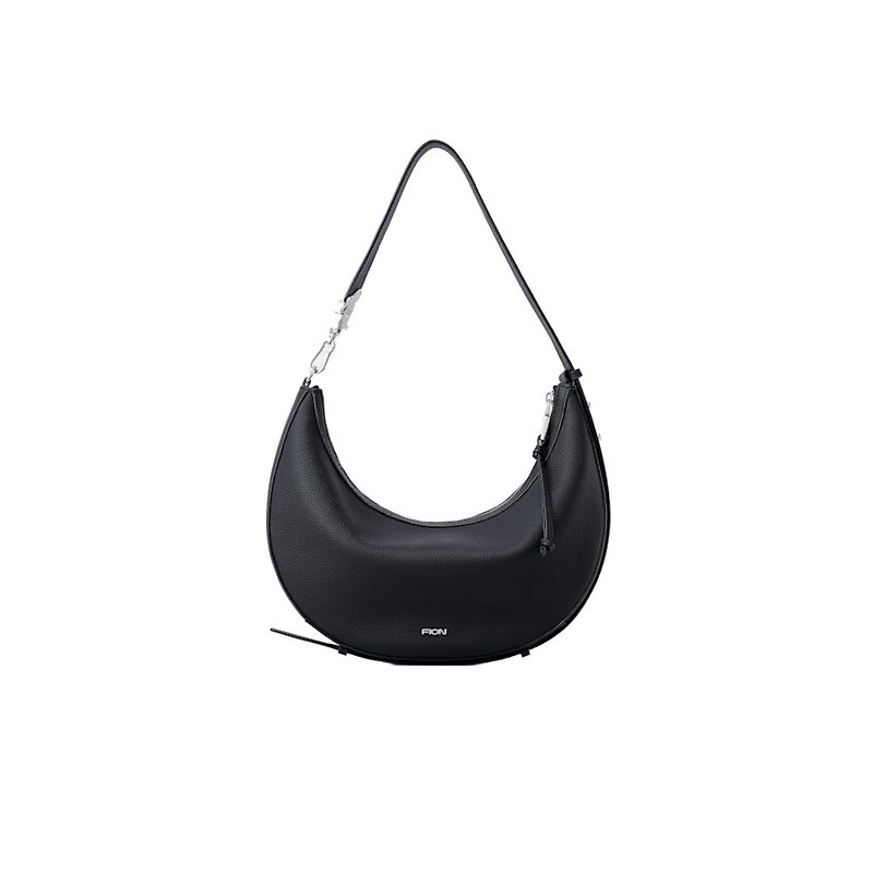 Donald Duck Leather Hobo Bag - Messenger Bags & Sling Bags - Genuine Leather Black