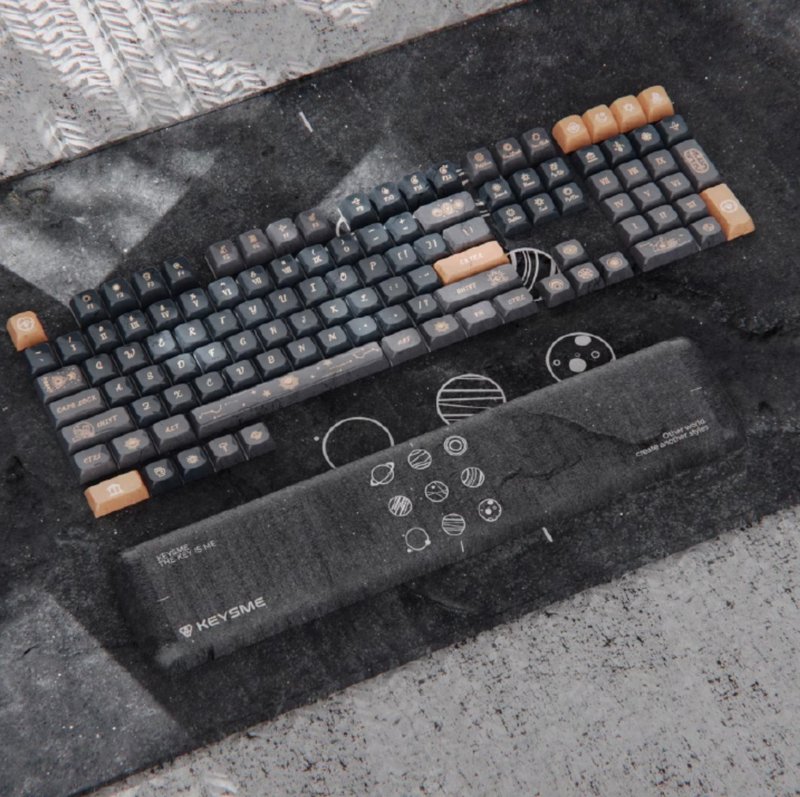 Stone series PBT 5-sided sublimation keycaps 113 keys black Stone - Computer Accessories - Other Materials Black