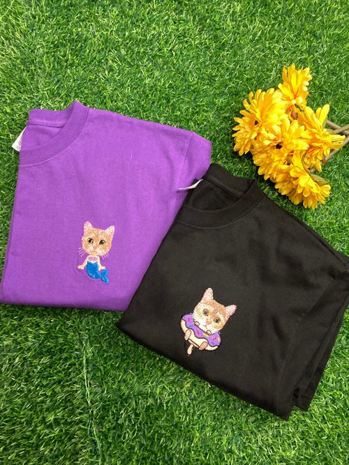 ペット刺繍 Jingxiuの特別な刺繍ペットの肖像画刺繍Tシャツ、男性と女性の