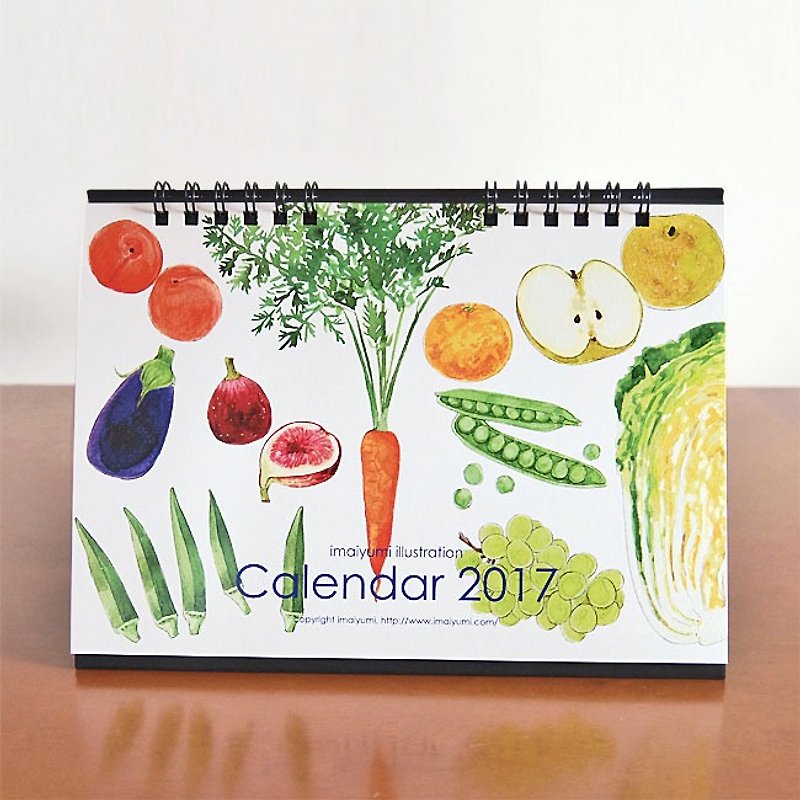 2017　卓上カレンダー - 月曆/年曆/日曆 - 紙 綠色