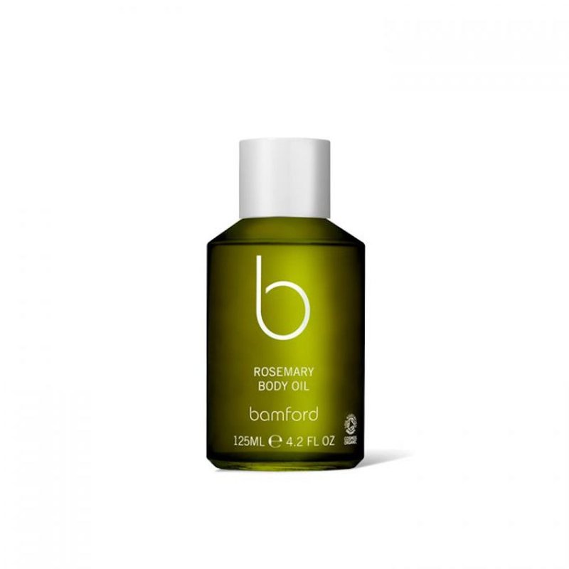 [Seasonal Care] Bamford Rosemary Body Oil 125ml - Skincare & Massage Oils - Glass Green