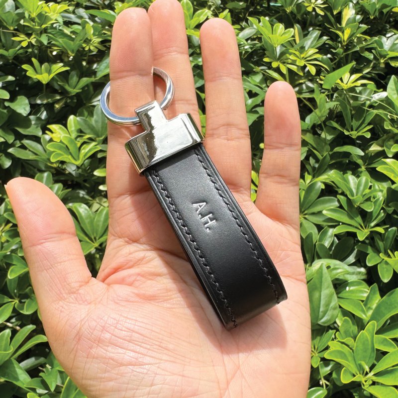 【Key Ring】Black Buttero | Everyday Carry | Handmade Leather in Hong Kong - ที่ห้อยกุญแจ - หนังแท้ สีดำ