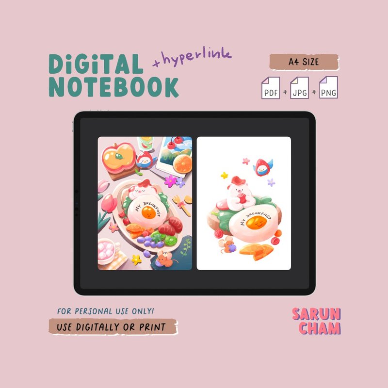 Digital notebook - breakfast (Hyperlink) - 電子似顏繪/繪畫/插畫 - 其他材質 