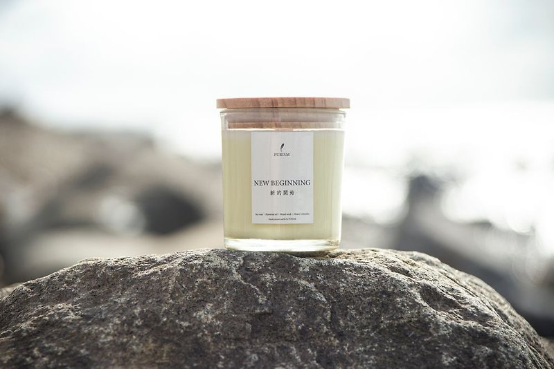 PURISM Flower Essential Oil Soy Candle Series - A New Beginning - เทียน/เชิงเทียน - ขี้ผึ้ง 