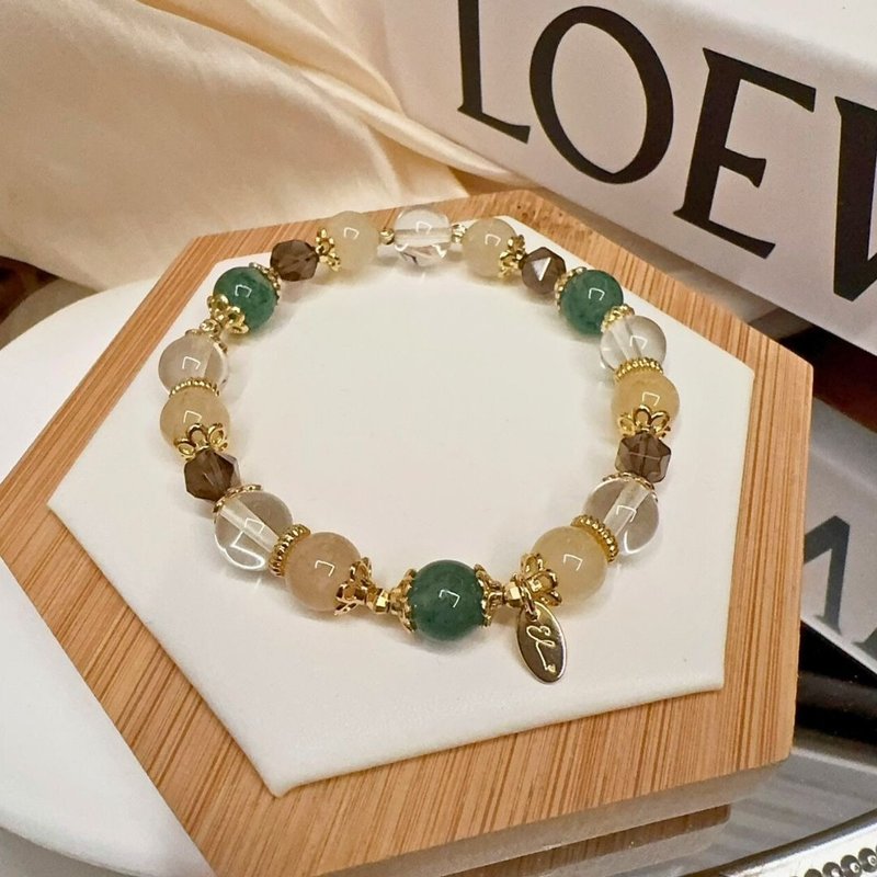 【オズの魔法使い】ルチルクォーツ。ホワイトクォーツ。グリーンストロベリークォーツ。スモーキークォーツ - ブレスレット - クリスタル 多色