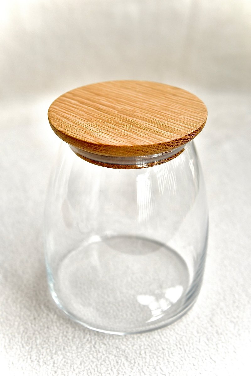 iwood木蓋玻璃罐-大(975ml) - 收納箱/收納用品 - 玻璃 