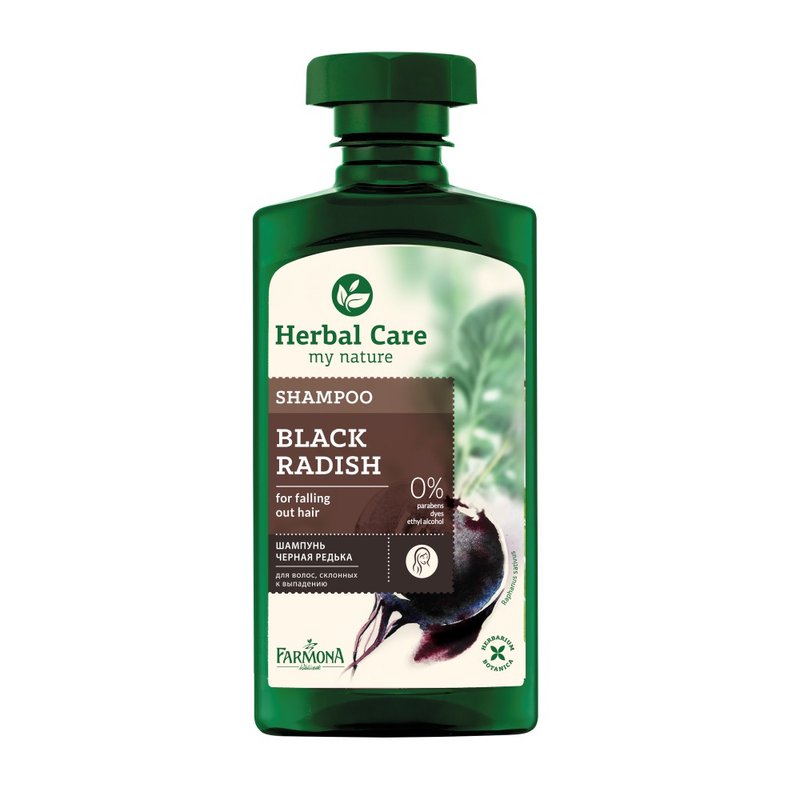 【Shampoo】Herbal care Black Radish Hair Strengthening Plant Extract Conditioning Shampoo - แชมพู - วัสดุอื่นๆ สีดำ