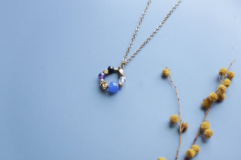 │Small Garden│Necklace - Blue Agate - Necklaces - Gemstone Blue
