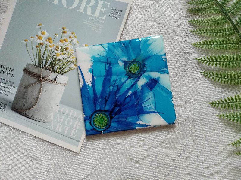 Handmade home decor,  handmade coaster, The bloom flowers Coasters - Coasters - Porcelain Multicolor