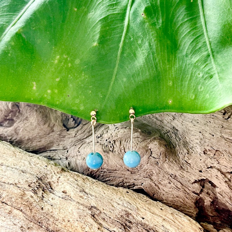 天然石系列 / 海島 / 耳環 / 耳夾 - 耳環/耳夾/耳骨夾 - 半寶石 藍色