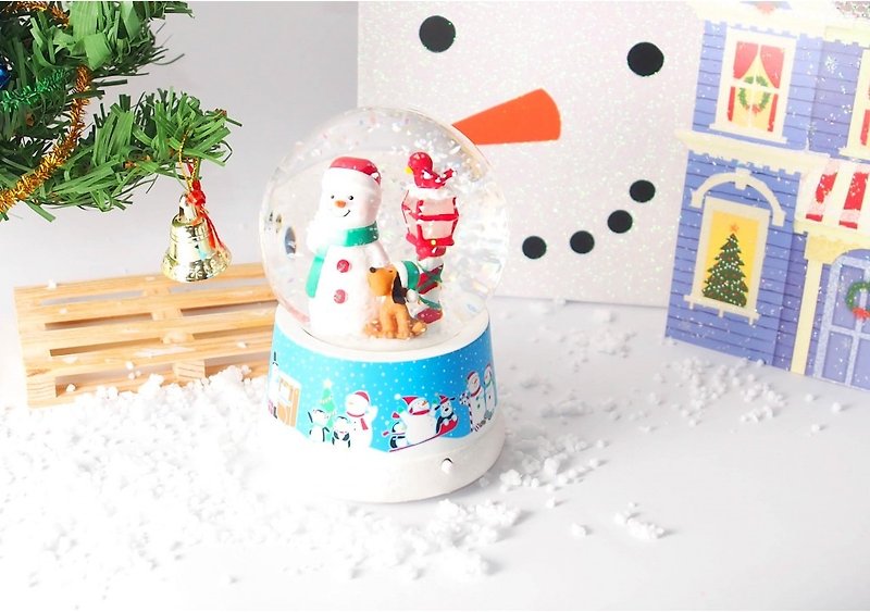 US sound and light snowballs - Snowman and Dog - Items for Display - Glass White