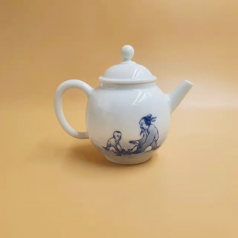 Picking up gold and blue and white found pot - Teapots & Teacups - Porcelain 