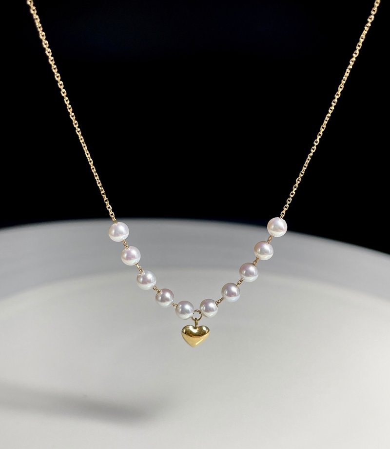 Flowing Light Variations heart Whisper Freshwater Pearl Bracelet pearl necklace - สร้อยข้อมือ - ไข่มุก สีทอง