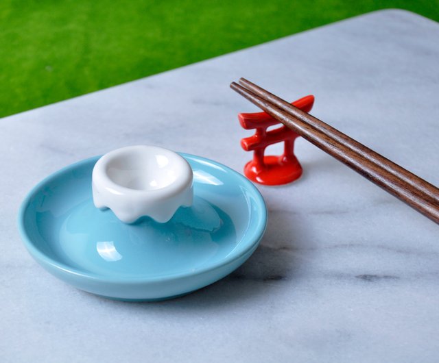 富士山醤油皿と鳥居箸置きギフトセット 醤油皿 箸置き 結婚祝い