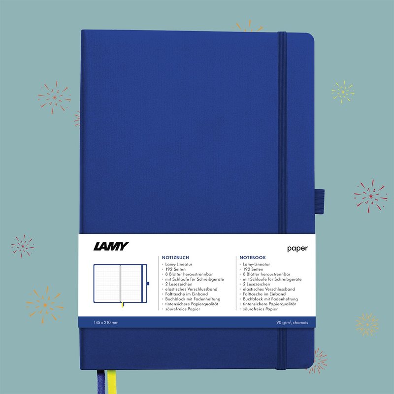 【客製服務】LAMY 鋼筆用軟式A5筆記本 / notebook狩獵系列 藍色 - 筆記本/手帳 - 紙 藍色