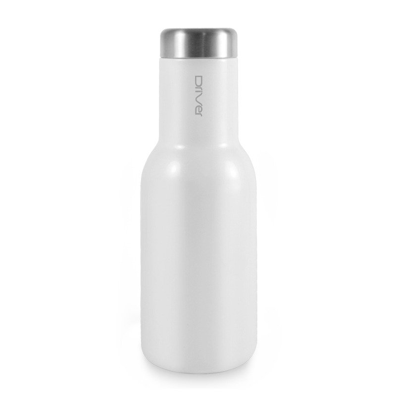 Driver Fashion hot and cold thermos bottle 380ml-white (with a choice of kuso stickers) - ถ้วย - โลหะ ขาว