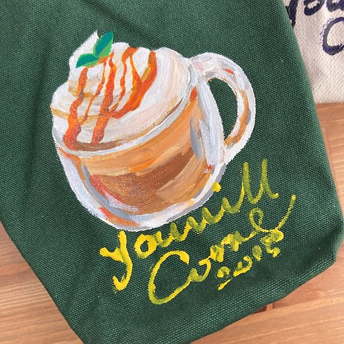 Hand Painted Dessert Beverage Bag With Buckle/Coffee Pudding