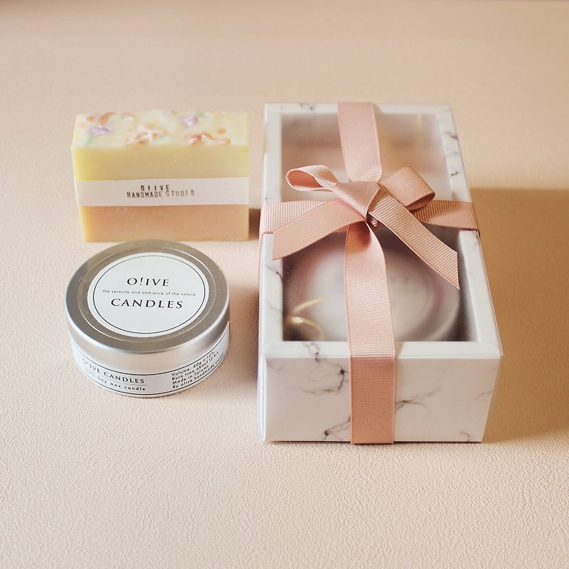 Gentleness for you - handmade soap and soy candle gift box - Soap - Other Materials 