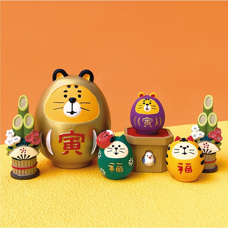Japan Decole Concombre-Little Tiger Happy New Year Series - ของวางตกแต่ง - เรซิน หลากหลายสี