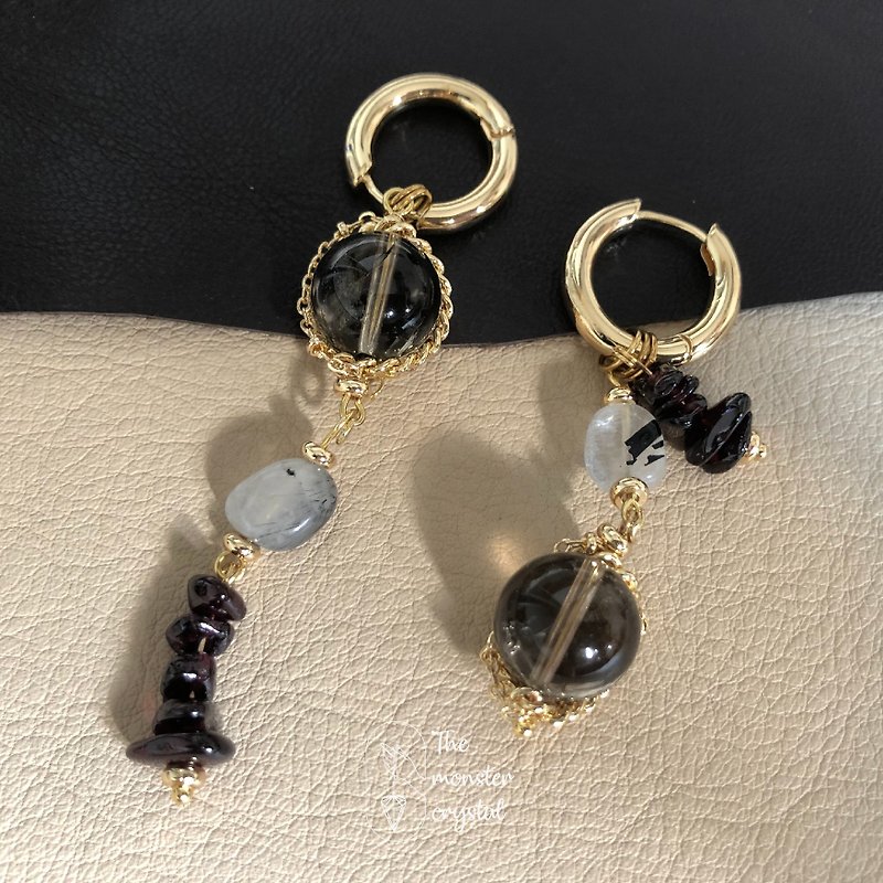 Vintage earrings to ward off evil spirits and improve health and career luck - Earrings & Clip-ons - Crystal Brown