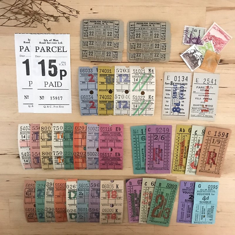 British retro ticket value package - งานไม้/ไม้ไผ่/ตัดกระดาษ - กระดาษ 