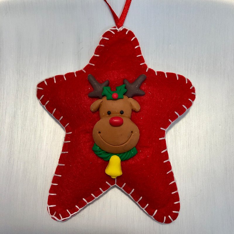 Christmas elk pendant - Items for Display - Cotton & Hemp Red