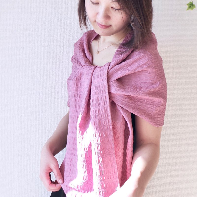 filtango stole 西洋更紗柄　SARASA LAVENDER PINK - 絲巾 - 絲．絹 紫色