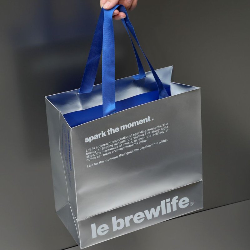 le brewlife brand customized classic blue and gold bag - Gift Wrapping & Boxes - Paper Silver