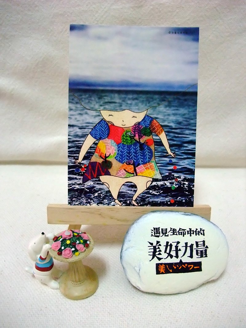 【Postcard】Plant Girl Series の Sowing (Sea) - การ์ด/โปสการ์ด - กระดาษ สีน้ำเงิน