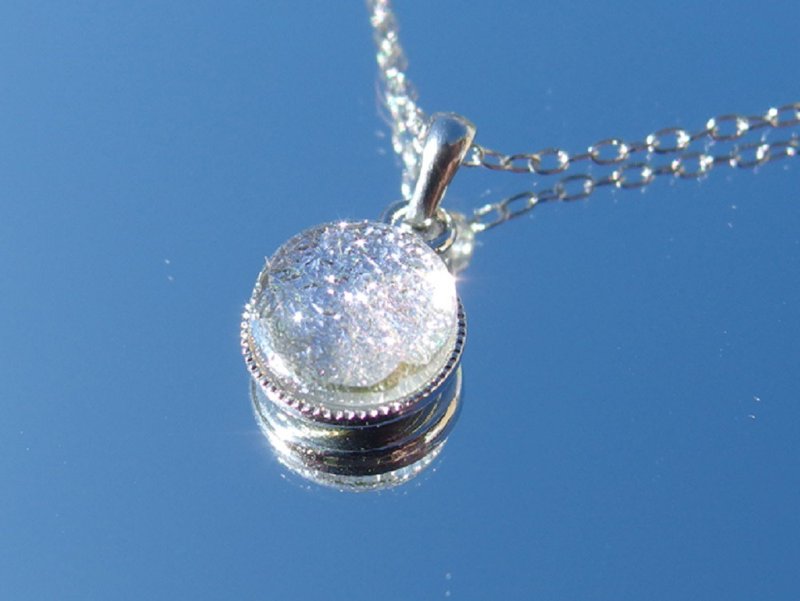 光るガラス(きらり【光】)チェーンネックレス 【大きさ選べます】【綿紐、シルバー925選べます】【受注制作】 - 項鍊 - 玻璃 透明