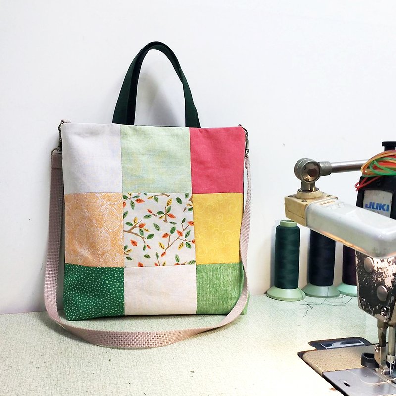 Travel Life - 2 way bag/ shoulder bag - Messenger Bags & Sling Bags - Cotton & Hemp Green