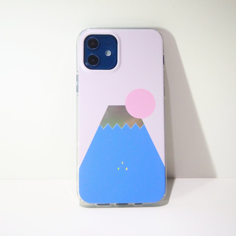 Graphic Print - Holographic Mirror Fuji Mount | Personalized Custom Phone case - เคส/ซองมือถือ - พลาสติก สึชมพู