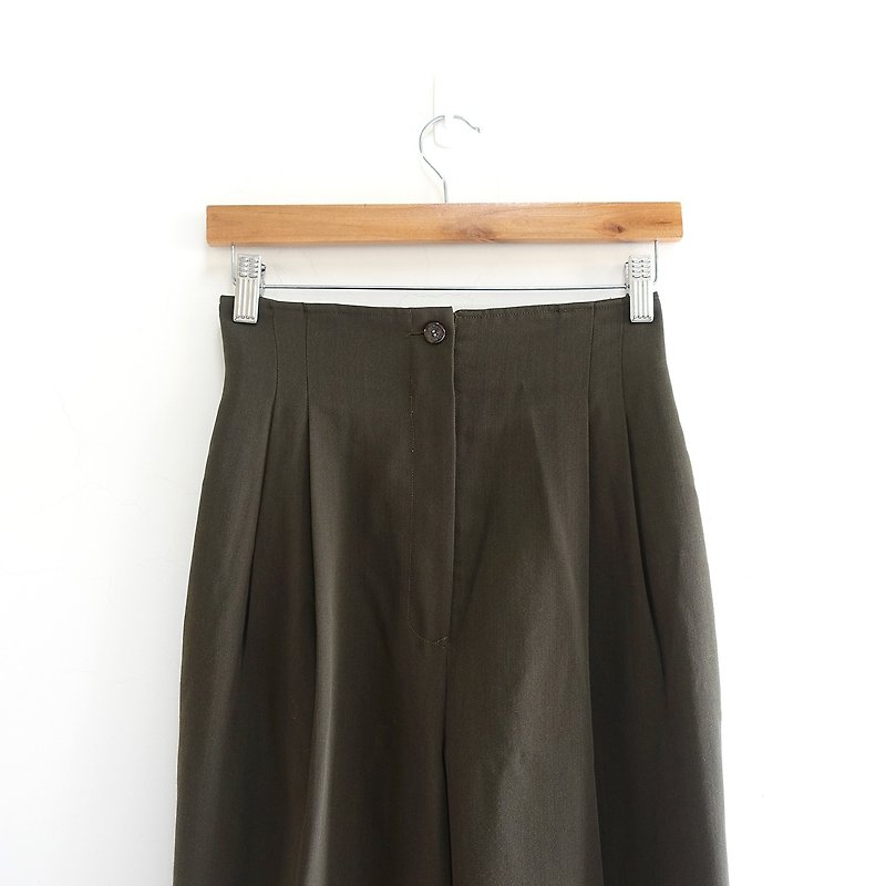 │Slowly│ Practical - Vintage Pants │ vintage. Vintage. - กางเกงขายาว - เส้นใยสังเคราะห์ สีเขียว