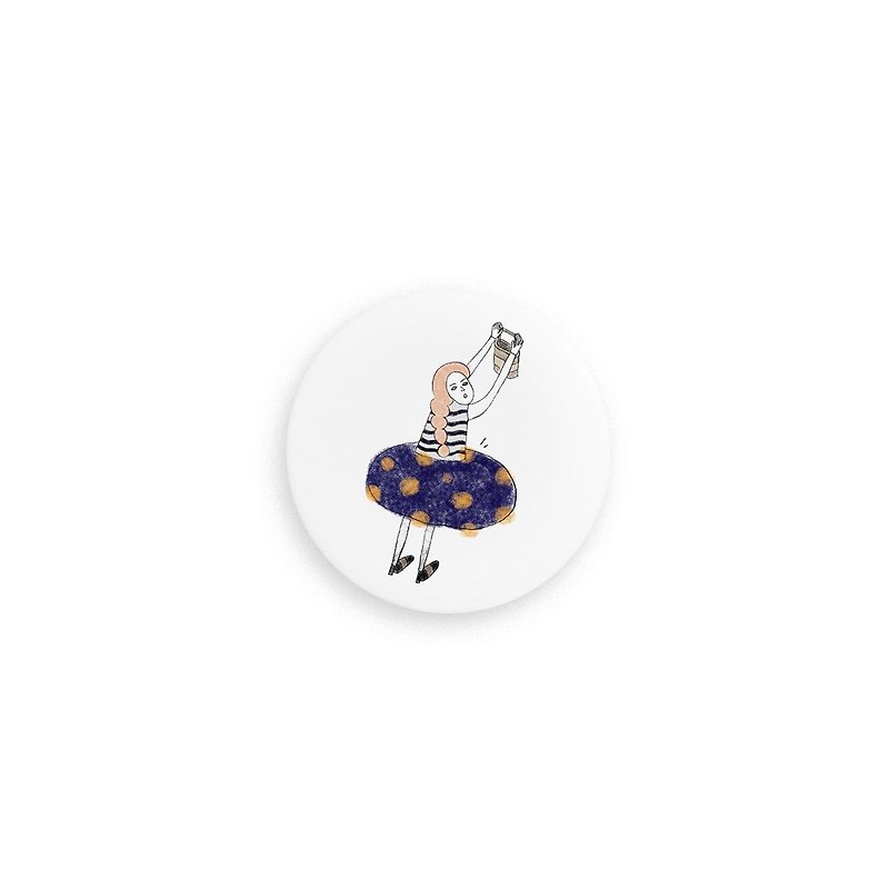 Lunch girl (5.8cm) - Badges & Pins - Other Metals Blue