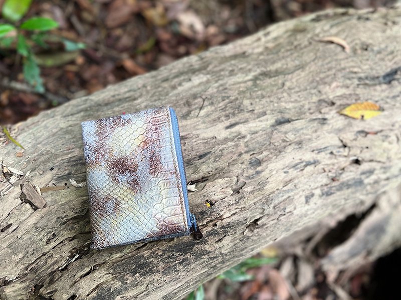 Double zipper folding coin purse - dazzling Silver pattern