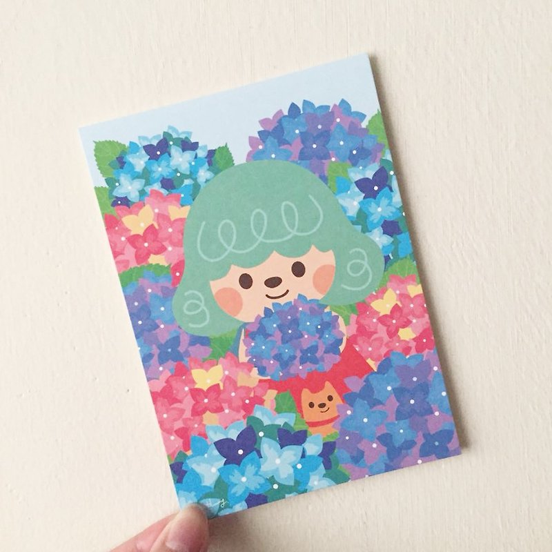 [紫阳花/绣花花] postcard - Cards & Postcards - Paper Blue