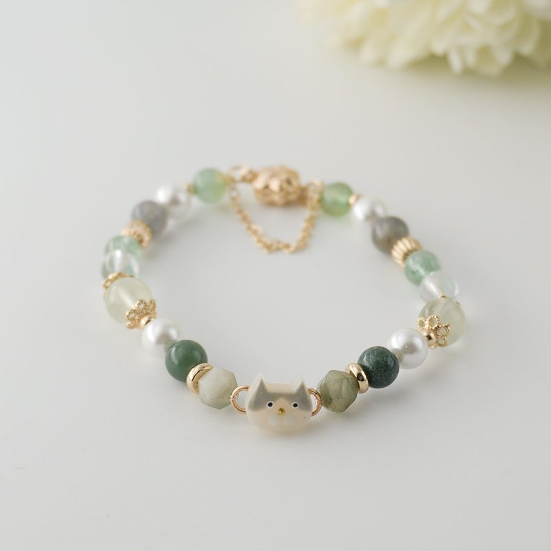 Cat Friends Bracelet | Mini Middle Part Grey - Bracelets - Resin Green